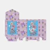 Budgie Waterverf floral lila Wedding Cake Box Bedankdoosjes (Uitgevouwen)