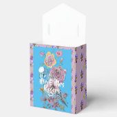 Budgie Waterverf floral lila Wedding Cake Box Bedankdoosjes (Geopend)