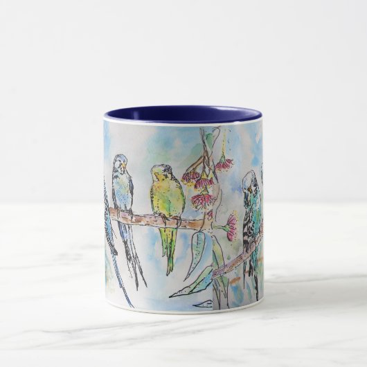 Budgie Waterverf Mok Royal Navy Blauw (Midden)