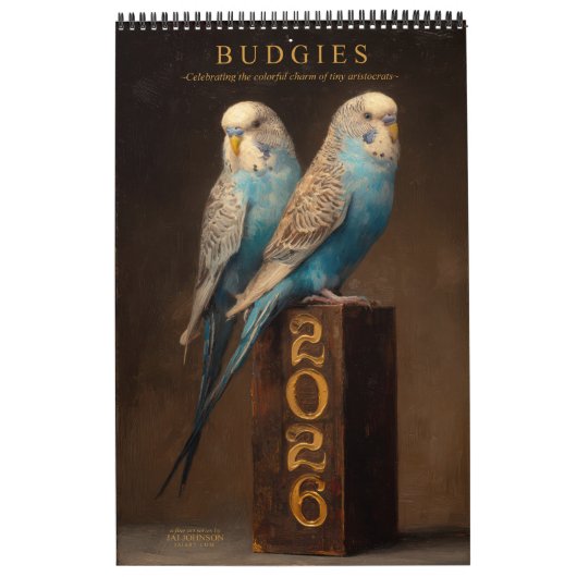 BUDGIES 2026 Parakeets Art Kalender (Hoes)