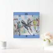 Budgies Budgie Budgerigar Vogelkamer Klok (Huis)