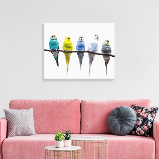 Budgies Canvas Afdruk (Insitu (Woonkamer))