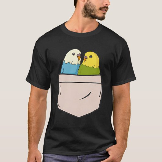 Budgies in borstzak Vogelparkiet Grappige Welli T-shirt (Voorkant)
