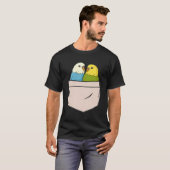 Budgies in borstzak Vogelparkiet Grappige Welli T-shirt (Voorkant volledig)