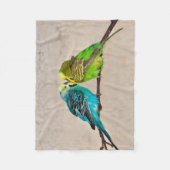 Budgies in Love Fleece Blanket (Voorkant)