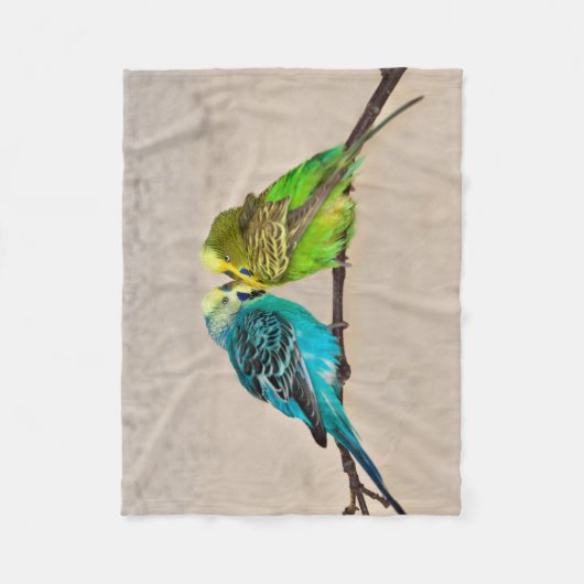 Budgies in Love Fleece Blanket Deken (Voorkant)