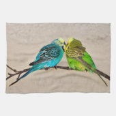 Budgies in Love Kitchen Towel Theedoek (Horizontaal)