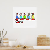 Budgies - Kerstmis Poster (Keuken)