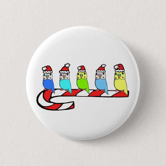 Budgies - Kerstmis Ronde Button 5,7 Cm (Voorkant)