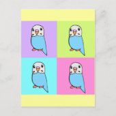 Budgies Pop Art Briefkaart (Voorkant)