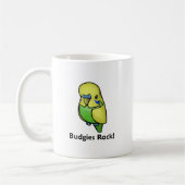 Budgies Rock. Koffiemok (Links)