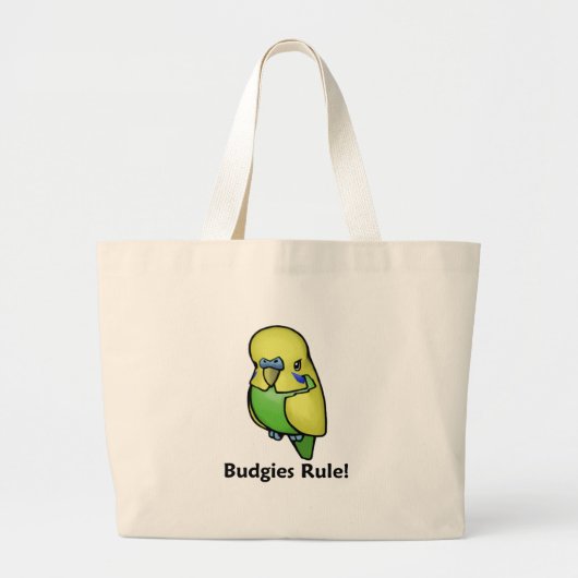 Budgies Rule! Grote Tote Bag (Voorkant)