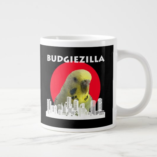 Budgiezilla Budgie Bird Budgerigar Parakeet Parrot Grote Koffiekop (Rechts)