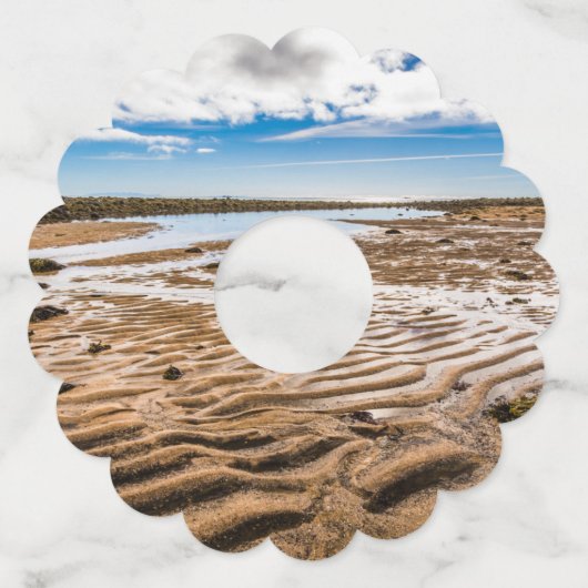 Budir Beach, IJsland Wijnglaslabel (Achterkant)