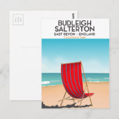 Budleigh Salterton, devon, reisposter Briefkaart (Voorkant / Achterkant)