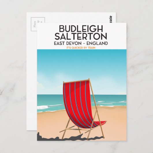 Budleigh Salterton, devon, reisposter Briefkaart (Voorkant / Achterkant)