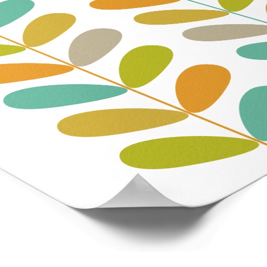 Buds Mid Century Modern gestileerd Poster - kleurr (Hoek)