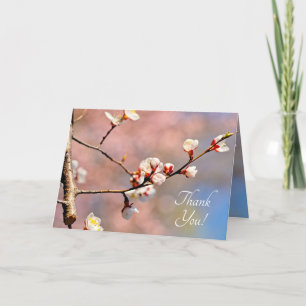 Buds van Japanse abrikozenbloemen Bedankkaart