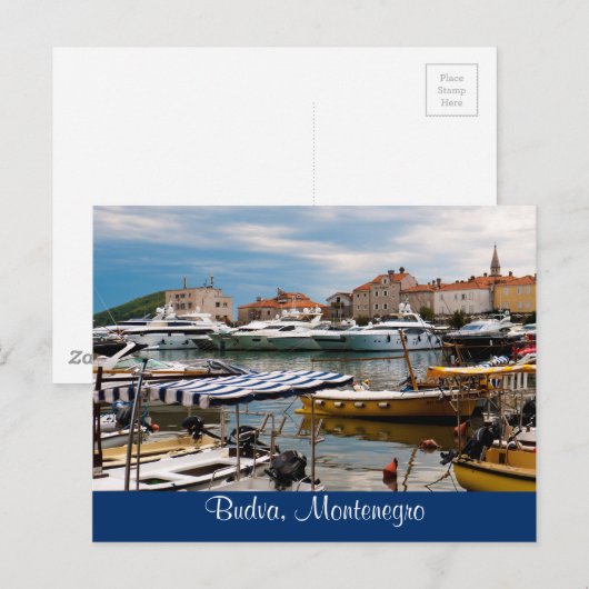 Budva Marina Briefkaart (Voorkant / Achterkant)
