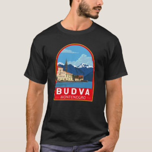 Budva Montenegro Retro Travel Art  T-shirt