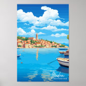 Budva Montenegro Travel Art  Illustratie Poster (Voorkant)