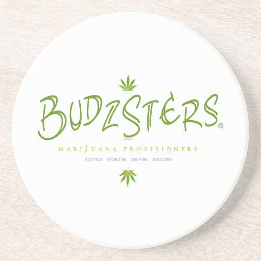 Budzsters Logo Zandsteen Onderzetter (Voorkant)