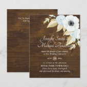Bue White Anemone Wedding Invitations begrotingsma (Voorkant / Achterkant)