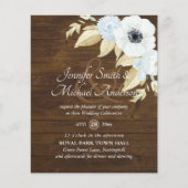 Bue White Anemone Wedding Invitations begrotingsma (Voorkant)
