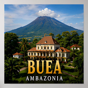 Buea Mount Cameroon en tropische hooglanden Poster