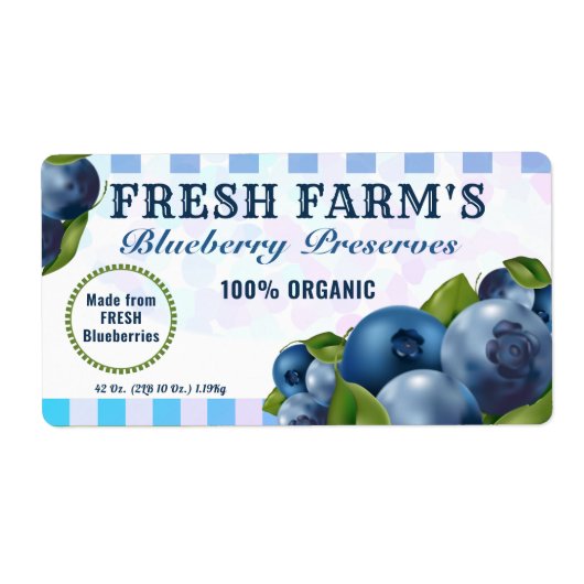 Bueberry Fruit Canning Jar Etiket (Voorkant)
