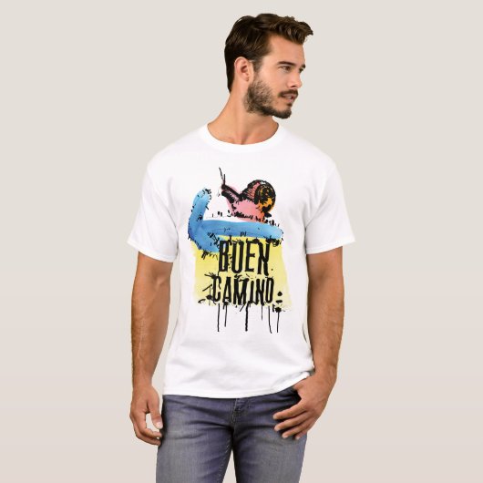 Buen camino Mannen Basic T-Shirt (Voorkant volledig)