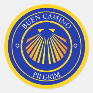 Buen Camino pelgrims Ronde Sticker