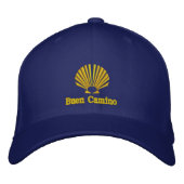 Buen Camino Pilgrims Scallop shell Geborduurde Pet (Voorkant)