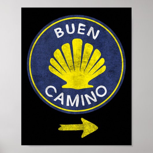 Buen Camino Shell El Camino De Santiago De Compost Poster (Voorkant)