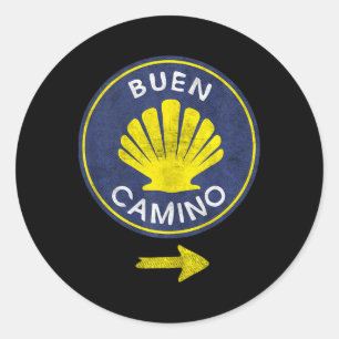 Buen Camino Shell El Camino De Santiago De Compost Ronde Sticker