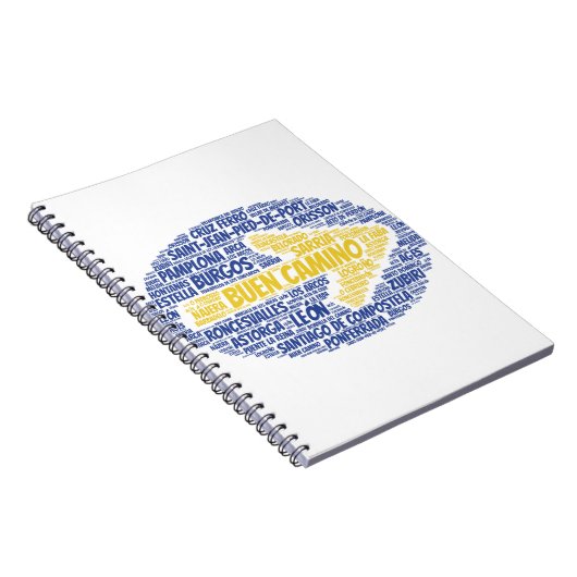 Buen Camino Word Art Notitieboek (Rechterzijde)