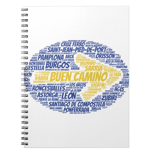 Buen Camino Word Art Notitieboek (Voorkant)