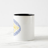 Buen Camino Word Art Tweekleurige Koffiemok (Center)