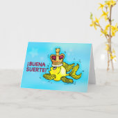 ¡ BUENA SUERTE! Spaanse Goede grappige de Kaart (Gele Bloem)