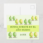 Buena Suerte Twaalf Druiven Gelukkig Nieuwjaar Feestdagenkaart (Voorkant / Achterkant)