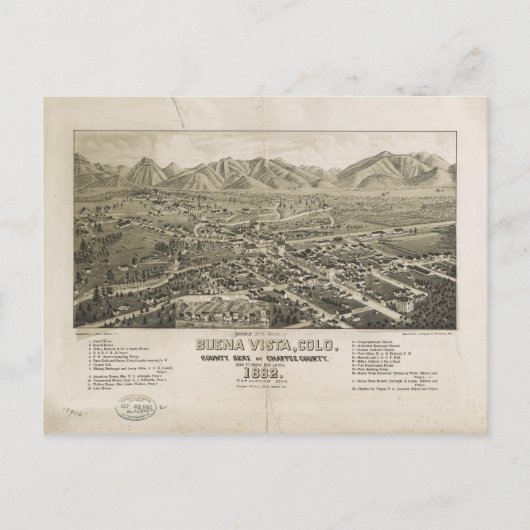 Buena Vista, Colorado (1882) Briefkaart (Voorkant)