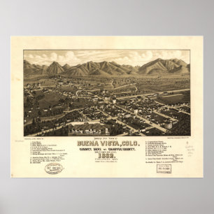 Buena Vista Colorado 1882 Panorama Map Poster