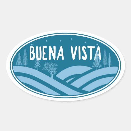 Buena Vista Colorado buitenshuis Ovale Sticker (Voorkant)