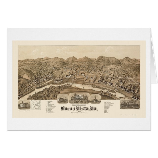 Buena Vista, VA Panoramic Map - 1891 (Voorkant Horizontaal)