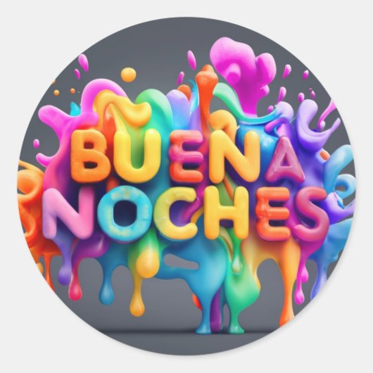 Buenas noches voor Kerstmis Ronde Sticker (Voorkant)