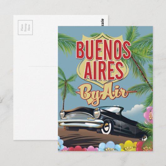Buenos Aires, Argentijnse vakantie-poster Briefkaart (Voorkant / Achterkant)