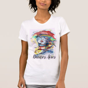 Buenos Aires Argentina Dramatic Woman Painting T-shirt