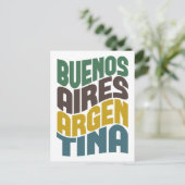 Buenos Aires Argentina Retro Wave Briefkaart (Staand voorkant)