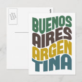 Buenos Aires Argentina Retro Wave Briefkaart (Voorkant / Achterkant)