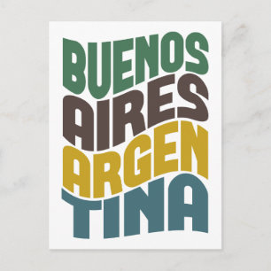 Buenos Aires Argentina Retro Wave Briefkaart